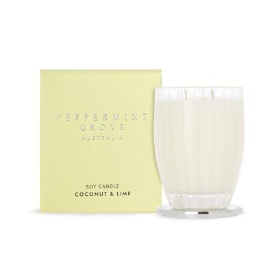 370ml Coconut & Lime Soy Wax Scented Candle - By Peppermint Grove