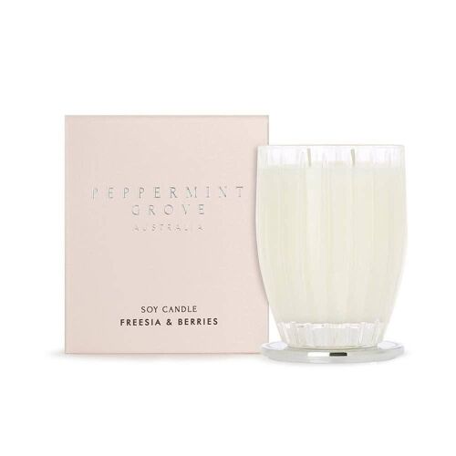 370ml Freesia & Berries Soy Wax Scented Candle - By Peppermint Grove