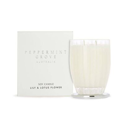 370ml Lily & Lotus Flower Soy Wax Scented Candle - By Peppermint Grove