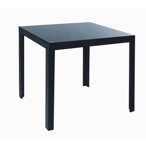 4 Seater Mamba Square Metal Glass Top Dining Table 80x80cm