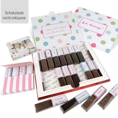 Incoraggiamento e incoraggiamento | Set di adesivi con mini scatole | crea 3 regali personalizzati
