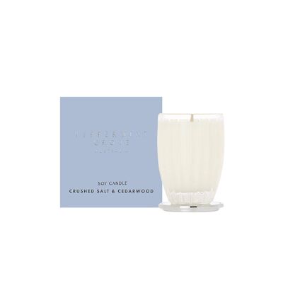 60g Crushed Salt & Cedarwood Soy Wax Scented Candle - By Peppermint Grove