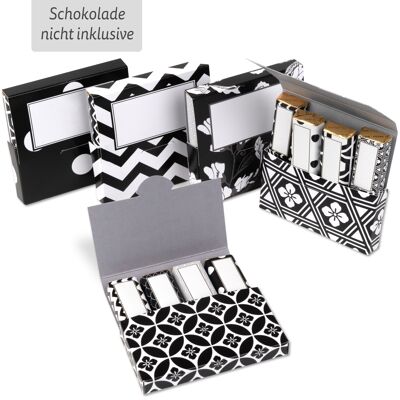 5 kleine Dankeschön Geschenke | Aufkleberset inkl. 5 Mini-Schachteln | für 5 personalisierte Geschenke | Schwarz Weiß