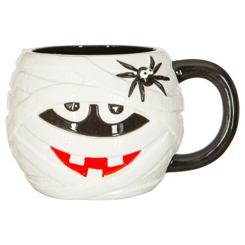 750ml Halloween Mummy Spider Stoneware Mug - By Fax Potato