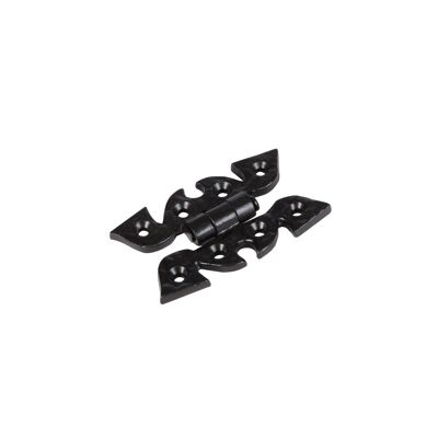 75mm Black Ornate Cabinet Hinge - By Hammer & Tongs