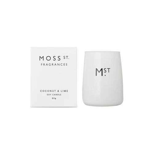 80g Coconut & Lime Soy Wax Scented Candle - By Moss St. Fragrances