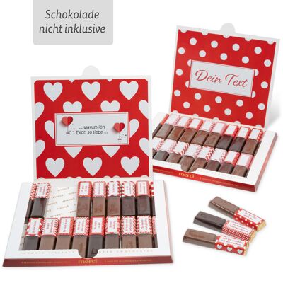 Ich liebe Dich | Aufkleber Set für Merci Schokolade | für 2 personalisierte Geschenke | Wunderschöne Liebeserklärung