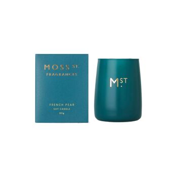 Bougie parfumée à la cire de soja et à la poire française 80 g - Par Moss St. Fragrances 1