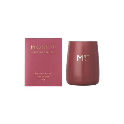 80g Peony Rose Soy Wax Scented Candle - By Moss St. Fragrances