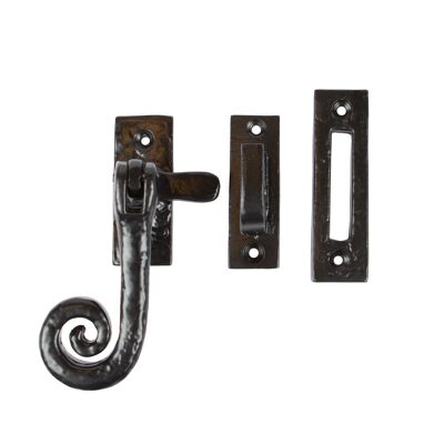 Attache de fenêtre bouclée noire pour gaucher, 85 mm, par Hammer & Tongs