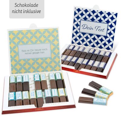 Kleine  Aufmunterung | Aufkleber Set für Merci Schokolade | gestalte 2 persönliche Geschenke