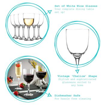 Argon Tableware Verre à Vin Blanc Campana - 290ml - Transparent 4