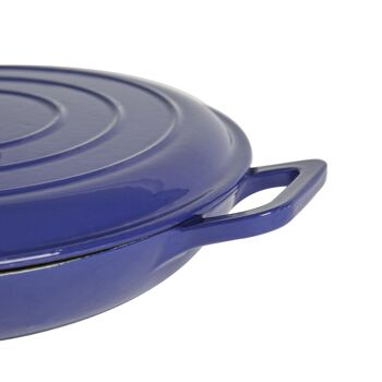 Argon Tableware Cocotte peu profonde en fonte - 2.3L - Bleu nuit 7