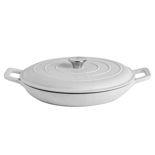 Argon Tableware Cast Iron Shallow Casserole Dish - 2.3L - Pebble