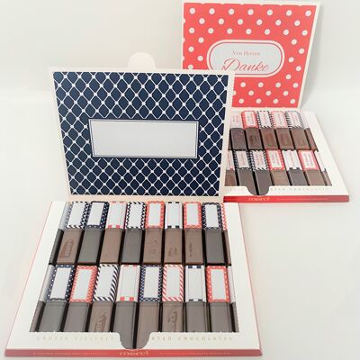 Pour maman, papa, grand-mère ou grand-père | Lot d'autocollants pour 2 x 250g chocolat Merci