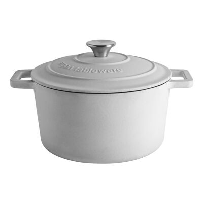 Argon Tableware Cast Iron Casserole Dish - 24cm - Pebble