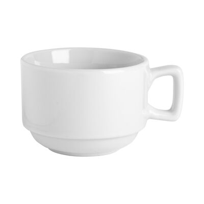 Argon Tableware Stapelbare Kaffeetasse aus China – 200 ml – Weiß