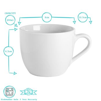 Argon Tableware Tasse à cappuccino classique (220 ml) 6