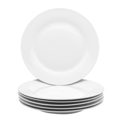 Argon Tableware Assiette plate classique à rebord large - 10,5"