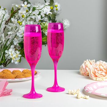 Argon Tableware Flûte à Champagne Colorée - 220ml - Rose 2