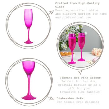 Argon Tableware Flûte à Champagne Colorée - 220ml - Rose 3