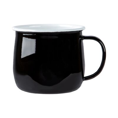 Argon Tableware Tasse Ventre en Émail Coloré - 375 ml - Noir