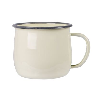 Tasse Ventre en Émail Coloré Argon Tableware - 375 ml - Crème/Gris