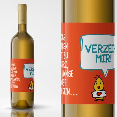 Forgive me. Life is too short to be angry long | Bottle label | Landscape format | 9 x 12cm