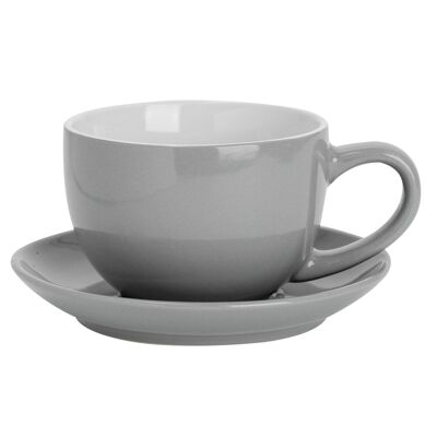 Argon Tableware Coloured Saucer for Cappuccino Cup - Grey - 14cm