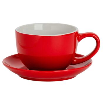 Argon Tableware Soucoupe Colorée pour Tasse à Cappuccino - Rouge - 14 cm 1