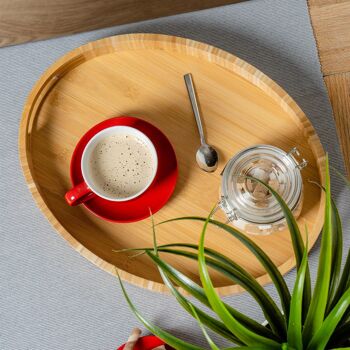 Argon Tableware Soucoupe Colorée pour Tasse à Cappuccino - Rouge - 14 cm 7