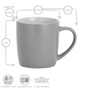 Argon Tableware Tasse à Café Contemporaine - Gris Mat - 350ml 3