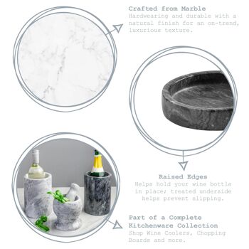 Argon Tableware Sous-verre à vin en marbre véritable 2
