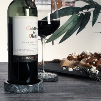Argon Tableware Sous-verre à vin en marbre véritable 6