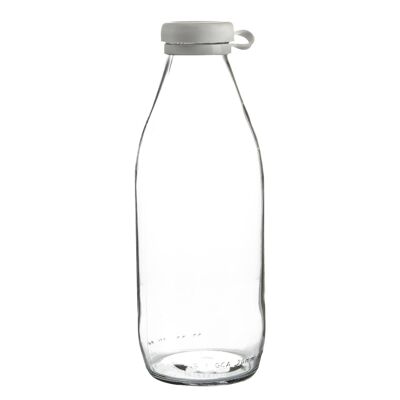 Argon Tableware Milchflasche aus Glas mit Silikondeckel – 1 Liter