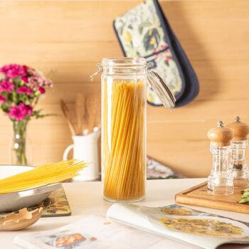 Argon Tableware Pot à Spaghetti en Verre - 2 Litre - Sceau Noir 2