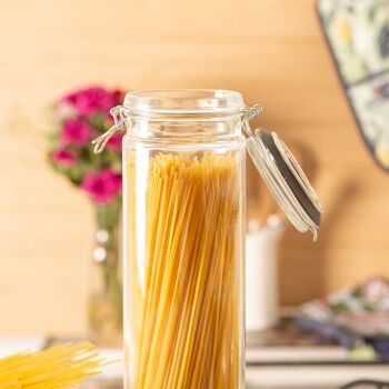 Argon Tableware Pot à Spaghetti en Verre - 2 Litre - Sceau Noir 3