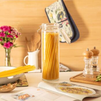 Argon Tableware Pot à spaghetti en verre - 2 litres - Joint transparent 2