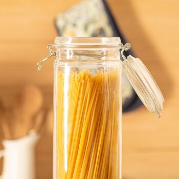 Argon Tableware Pot à spaghetti en verre - 2 litres - Joint transparent 3