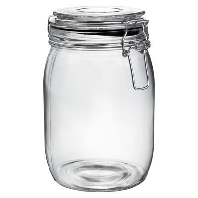 Tarro de almacenamiento de vidrio Argon Tableware - 1 litro - Sello negro