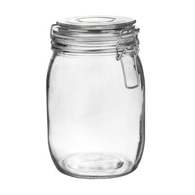 Argon Tableware Vorratsglas aus Glas – 1 Liter – Weißes Siegel