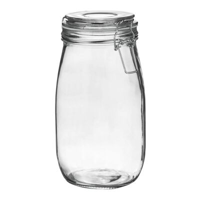 Argon Tableware Aufbewahrungsglas aus Glas – 1,5 Liter – weißes Siegel