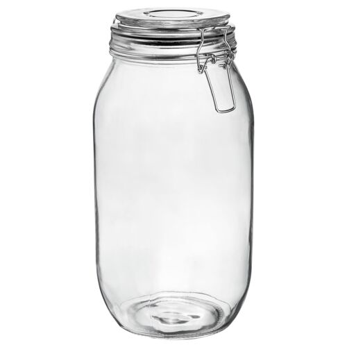 Argon Tableware Glass Storage Jar - 2 Litre - Black Seal