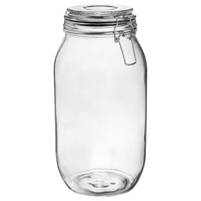 Tarro de almacenamiento de vidrio Argon Tableware - 2 litros - Sello negro