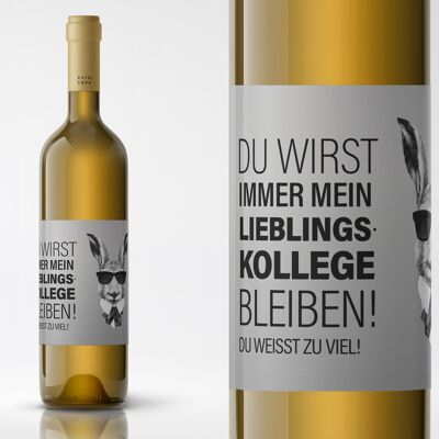 Favorite work colleague | Bottle label | Landscape format | 9 x 12cm | self-adhesive | for 1 unique wine gift
