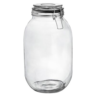 Tarro de almacenamiento de vidrio Argon Tableware - 3 litros - Sello negro