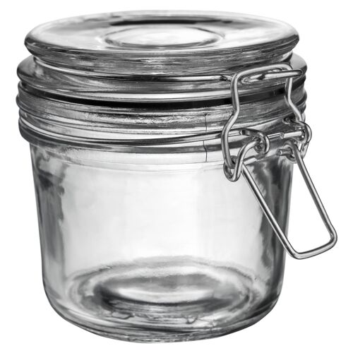 Argon Tableware Glass Storage Jar - 350ml - Black Seal