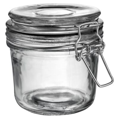 Argon Tableware Glass Storage Jar - 350ml - Black Seal