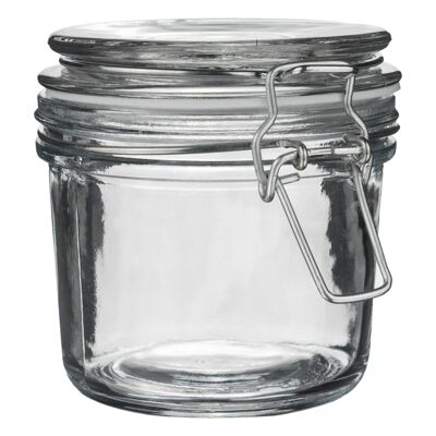Argon Tableware Aufbewahrungsglas aus Glas – 350 ml – weißes Siegel