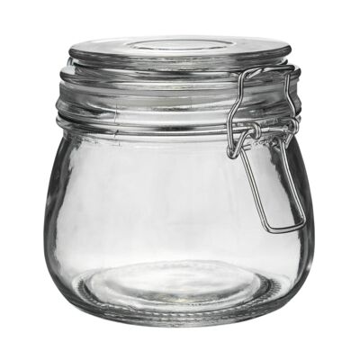 Argon Tableware Aufbewahrungsglas aus Glas – 500 ml – transparenter Verschluss
